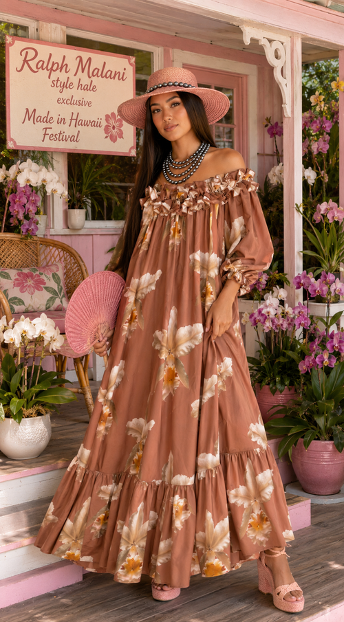DUSTY MAUVE ORCHID ALOHA DRESS