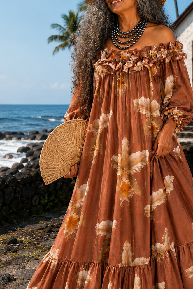 DUSTY MAUVE ORCHID ALOHA DRESS