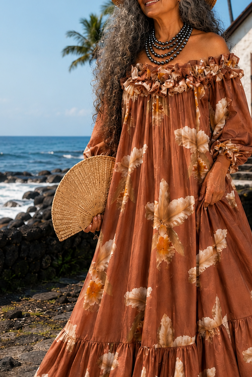 DUSTY MAUVE ORCHID ALOHA DRESS